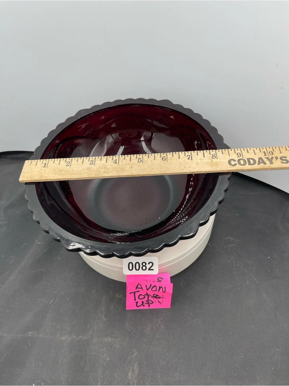 Avon Ruby Red Pressed Glass Bowl